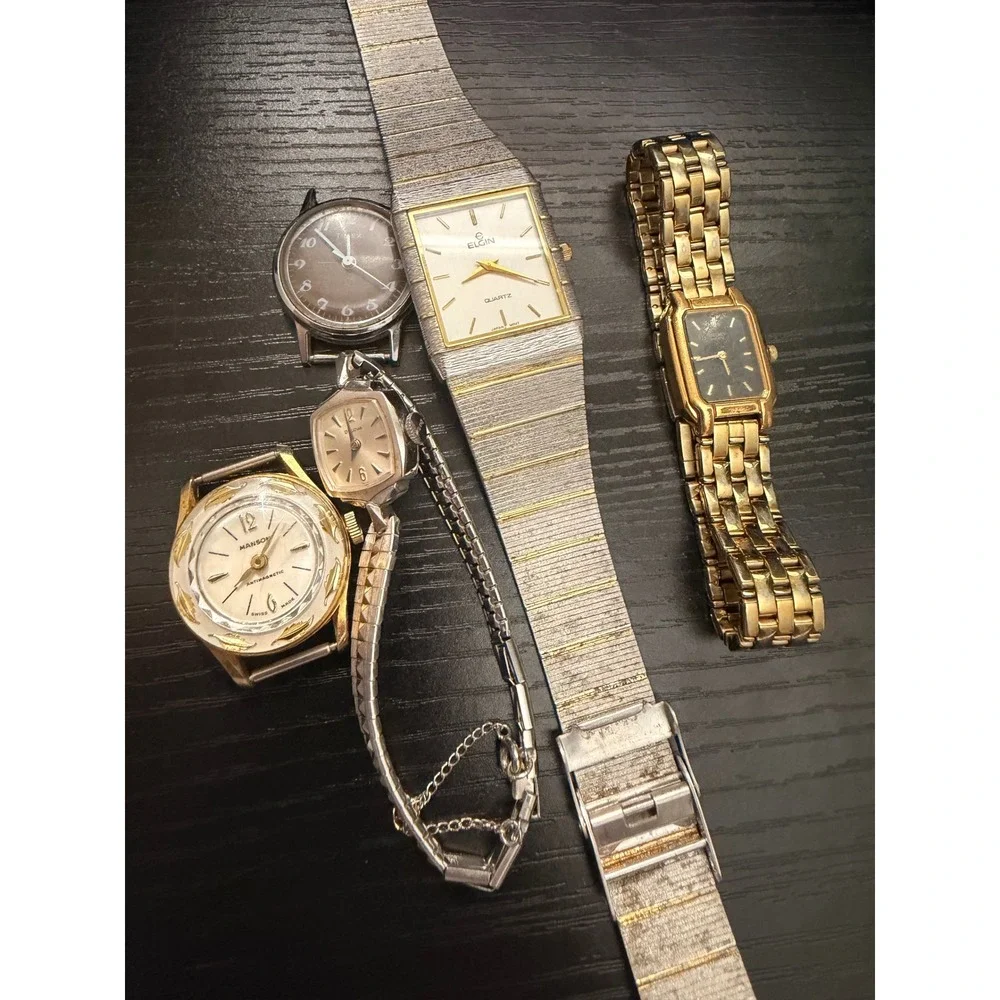 Vintage Watch Lot Timex Ironman Elgin Seiko Bulova Manson Analog Digital Mixed‎
